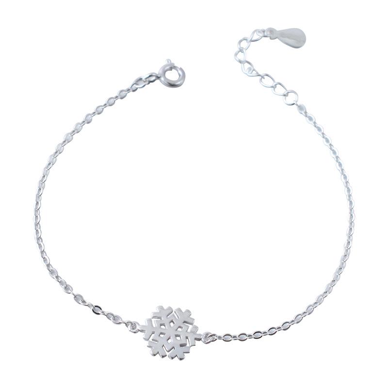 Bracelet Weiheng Argent s925 Style Mori Flocon de Neige - Bijoux Frais et Simples pour Femmes