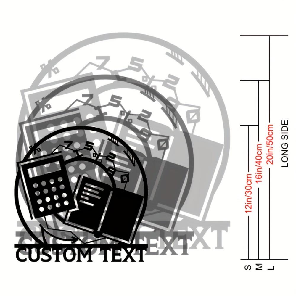 

Exclusive Personalized Metal Wall Art Accountant Gift Calculator Books Office Sign 30cm