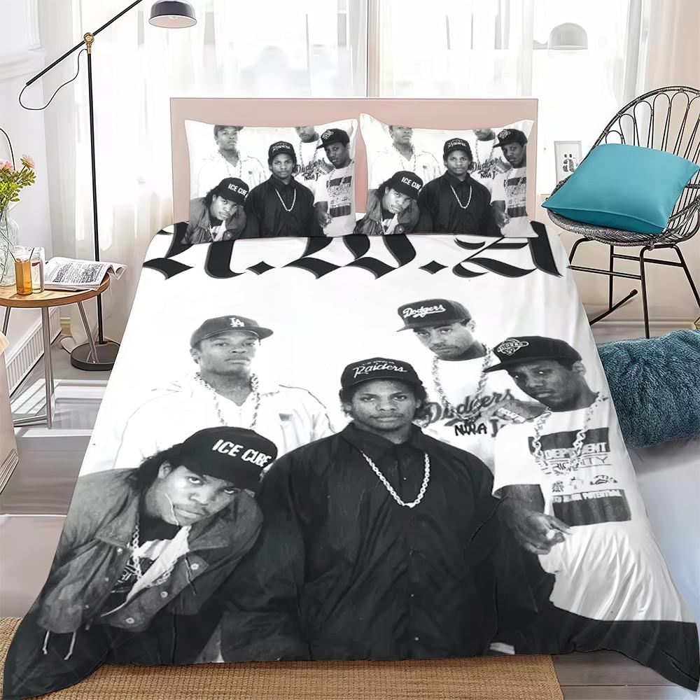 

Rapper E-Eazy-E Duvet Cover Set Home Style Bedding Soft Laundry Cotton Bed 3 Piece Set Student Dormitory Gift 135x200cm