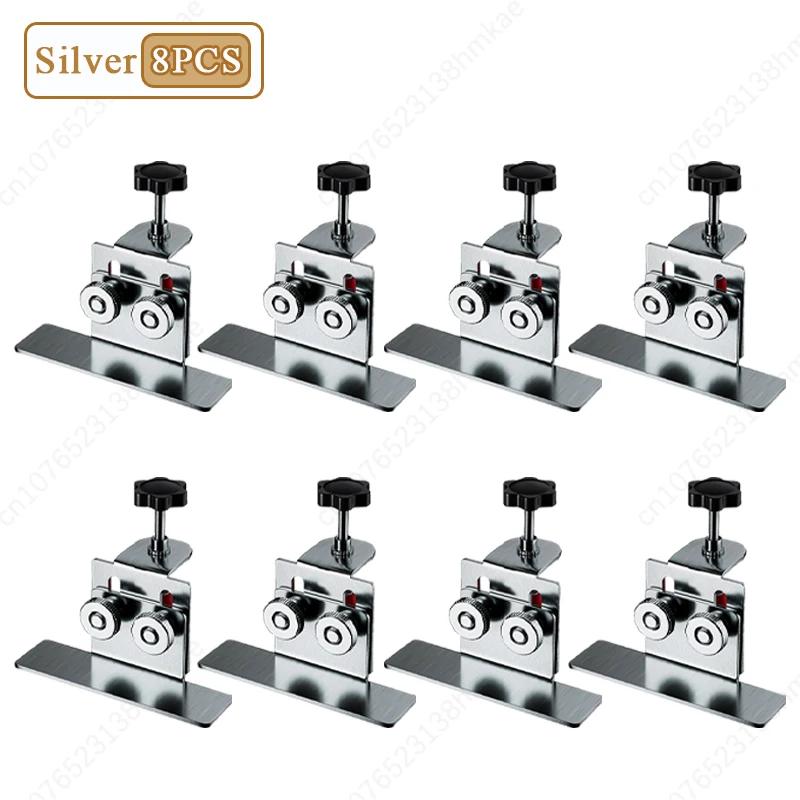 1-8PCS Cabinet Door Mounting Fixture Adjustable Cabinet Door Mounting Locator Household Stainless Steel Mounting Bracket