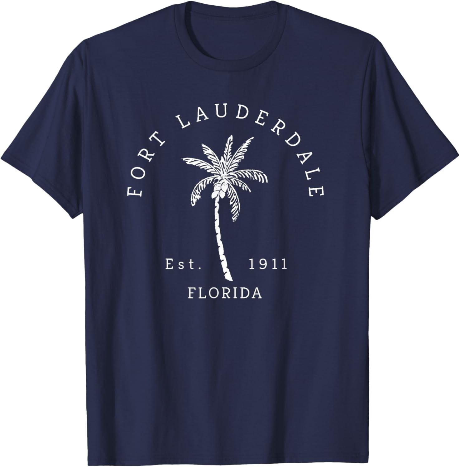 Retro Cool Original Fort Lauderdale Palm Tree Novelty T-Shirt S разноцветный