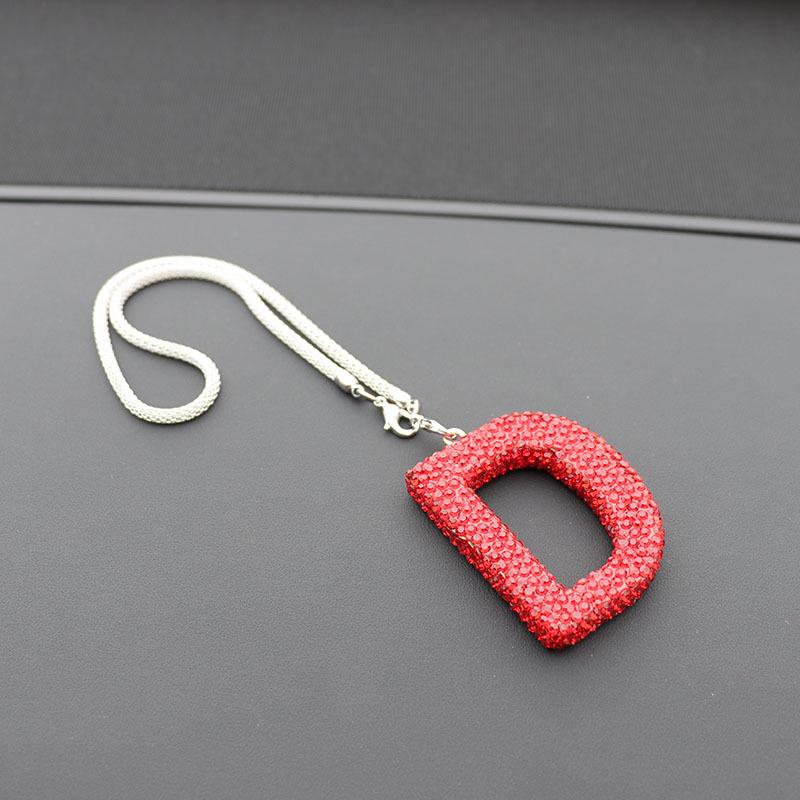 Rhinestone Ceramic Cross Pendant for Car Mirror Decor