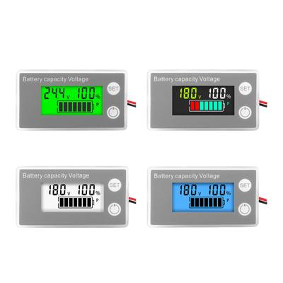 Universal LCD Voltmeter Battery VoltTester Panel DC8-100V VoltGauge VoltmetreMonitor with Percentage Display Backlit