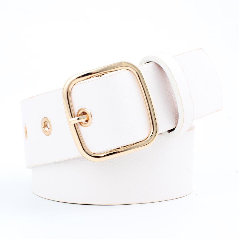 Classic Gold Square Buckle Women'S Trench Coat Wide Belt Gas Eye Decorative Belt Women
