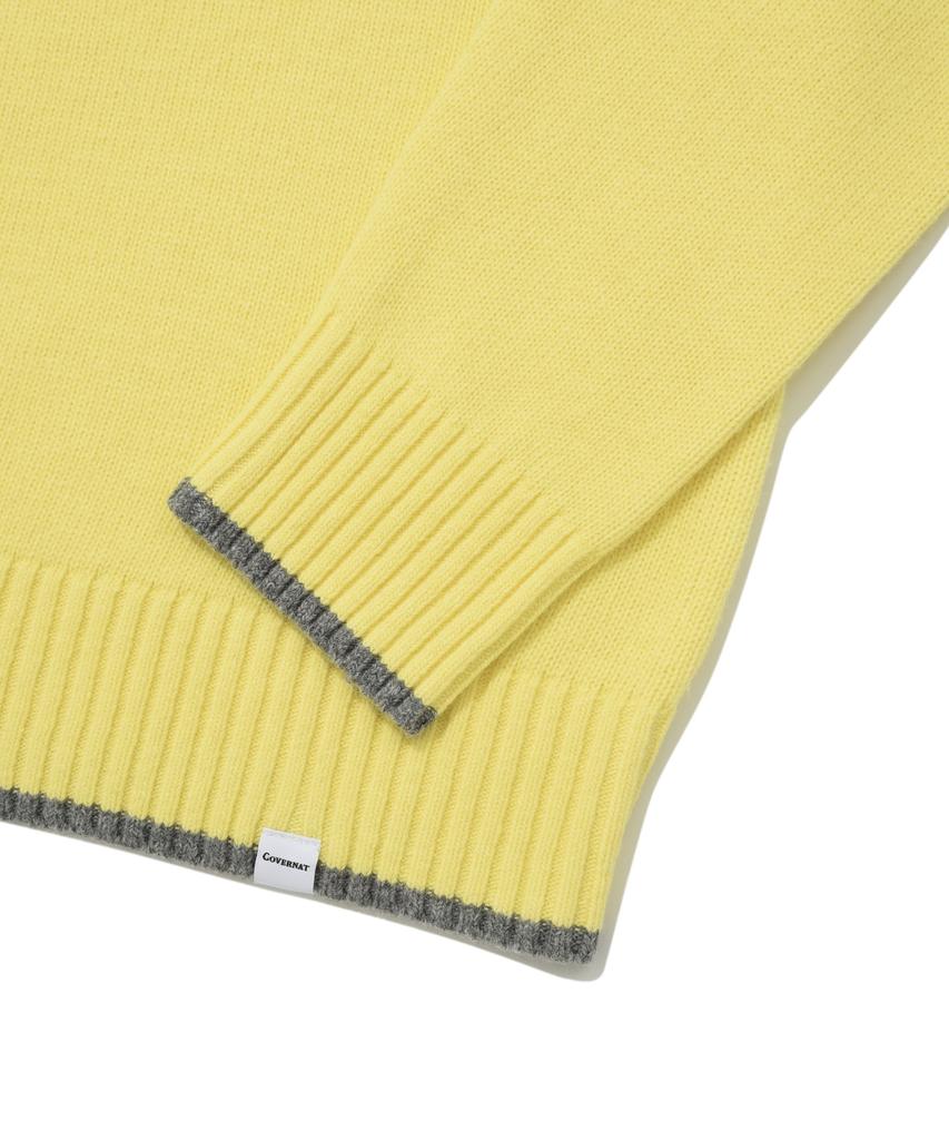 COVERNAT Lambswool C Logo Crewneck Knit Yellow