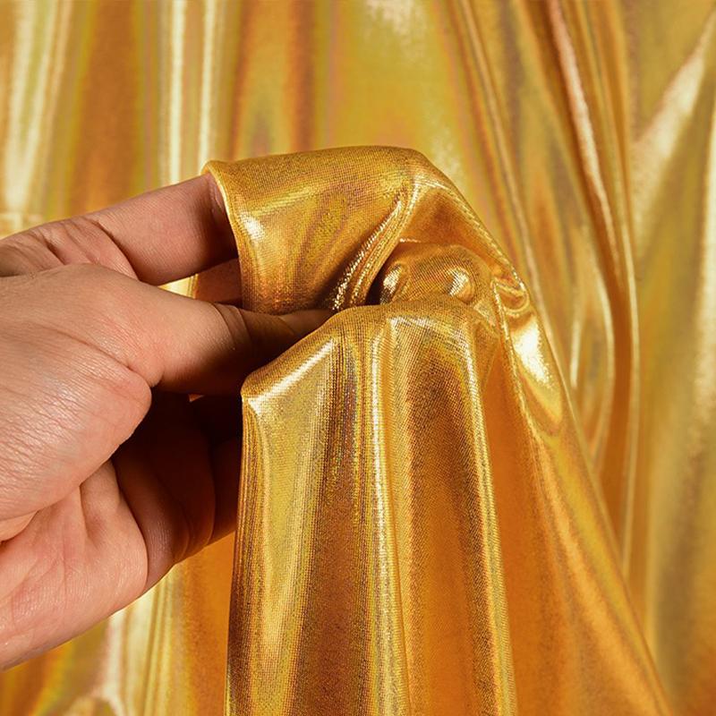 Glitter Laser Fabric Soft Shiny Liquid Iridescent Holographic Cloth DIY Sewing Stage Costume Wedding Party Background