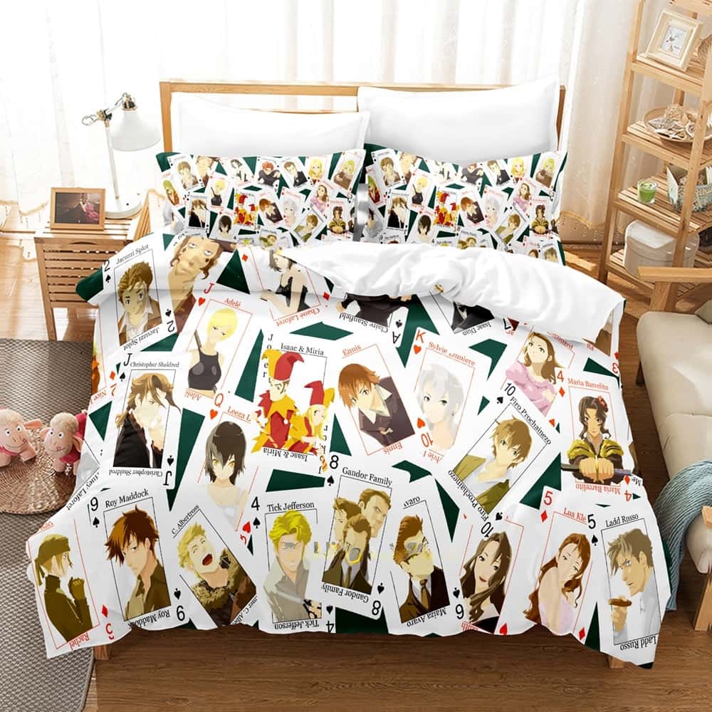 

Баккано! Комплект постельного белья Односпальный Полуторный Двуспальный Кинг-сайз Комплект для кровати Взрослый Детский Спальня Пододеяльник Комплекты 3D Принт Аниме Комплект простыней EU Twin 135x200cm