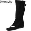 fashion Rome Style Women Western Cowboy Boots Fashion Clip Toe Internal Elevation Spice Girls Outdoor Trouser Boots