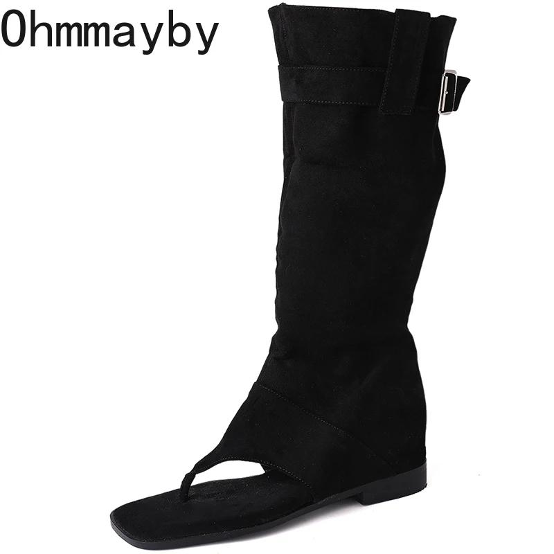 fashion Rome Style Women Western Cowboy Boots Fashion Clip Toe Internal Elevation Spice Girls Outdoor Trouser Boots