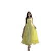 Three-dimensional Flower Ruffle Leaf Edge Neck Dress Women's Summer New Fashion Waist Halter Dress