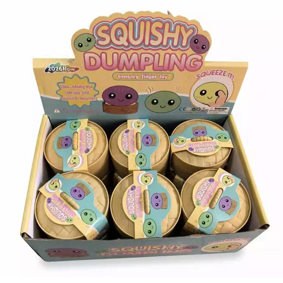 Colorful Simulated Dumpling Squishy Relaxing Relieve Anxiety Antistress Enhance Happiness Reusable Rebound Squeeze Reliever Toy