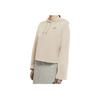Nike Embroidered Logo Loose Casual Cropped Knit Hoodie Women Hoodie Beige CJ3741-140