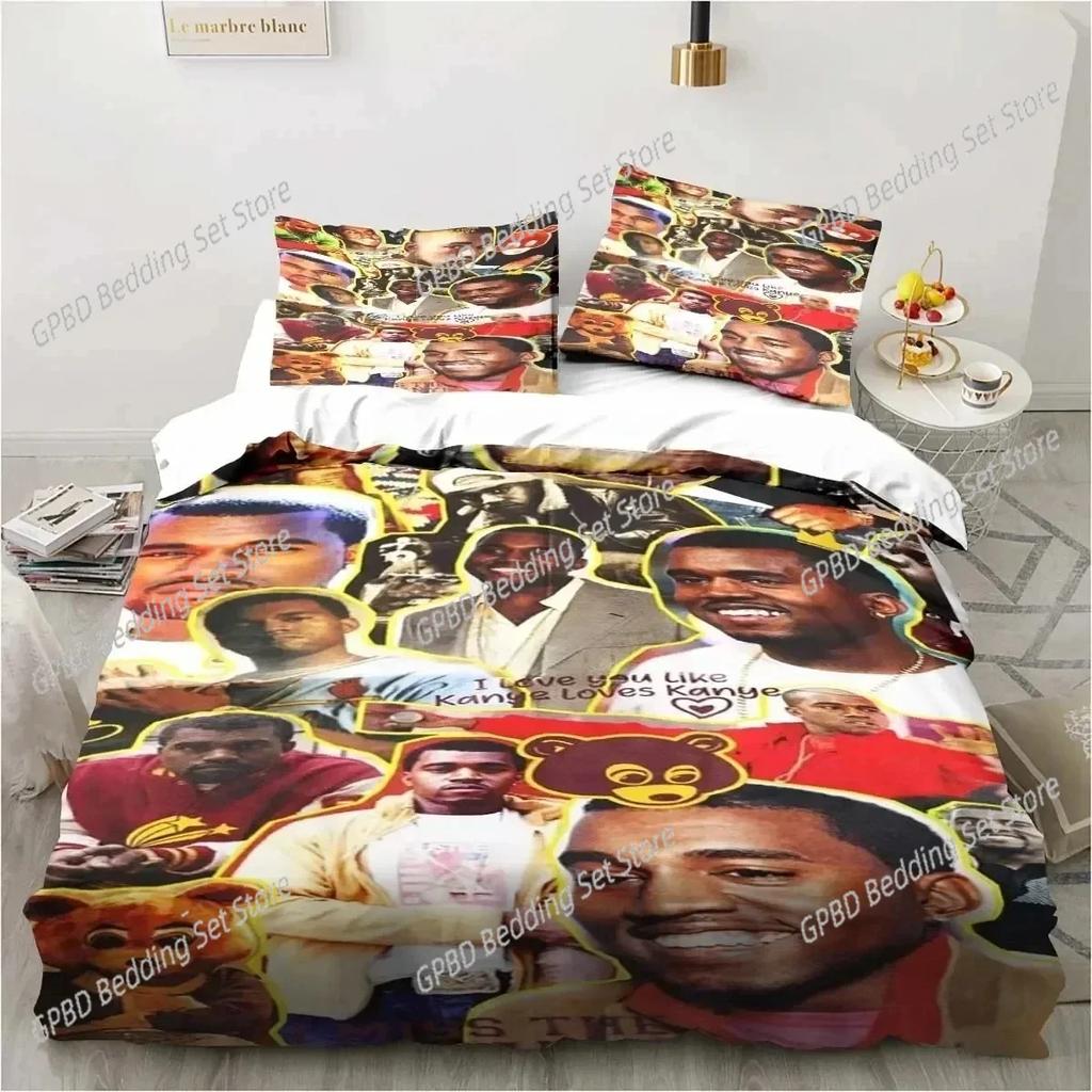 Rapper Kanye West Bedding Set For Bedroom Soft Modern Bedspreads Comefortable Kids Duvet Cover Quilt Cover And Pillowcase