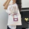 Sweet Plaid Cloth Vest Pouch Lattice Women Floral Handbag Simple Tote Bag Summer