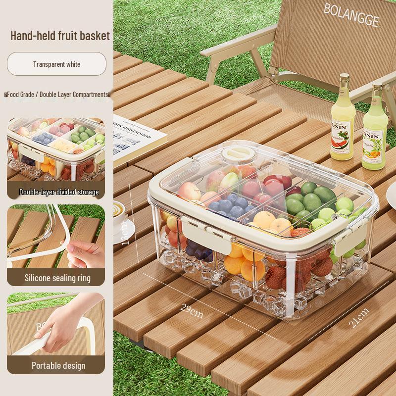 Outdoor Fresh-Keeping Picnic Basket: Food-Grade, Sealed, Transparent Storage Box