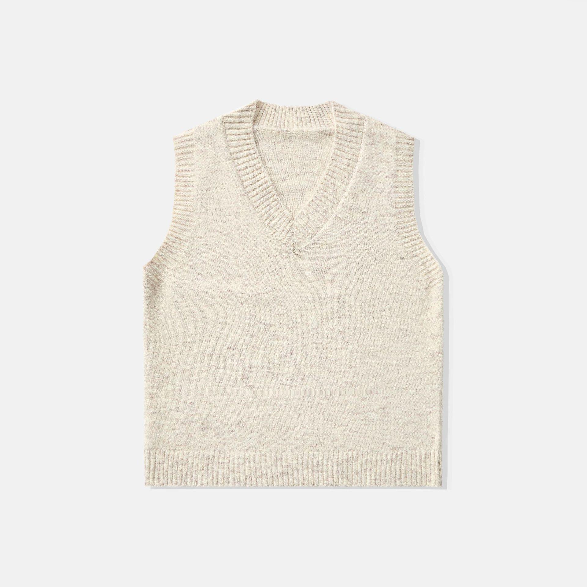

Men s Wool Blend Sleeveless V-Neck Knit Vest - Loose, Warm Base Layer for Autumn/Winter XL