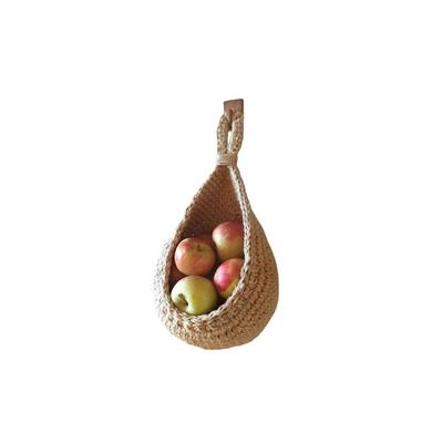 Cesto Pensile da Parete per Verdura e Frutta, Portaoggetti da Appendere per Cucina, Cesto da Fattoria Intrecciato a Mano Bohemien