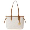 Michael Kors MK Jet Set Travel Monogram Coulisse Borsa a Tote in Pelle Donna borse a tote Vaniglia-Bianco 35T9GTVT1V-150