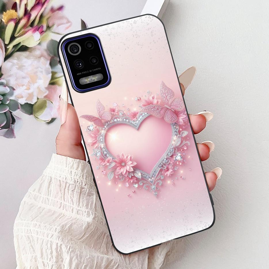For LG K52 K62 2020 Case LM-K520 LM-K525 Stylish Love Heart Painted Cover Soft TPU Phone Case For LG K62 K 52 LGK52 LGK62 Fundas