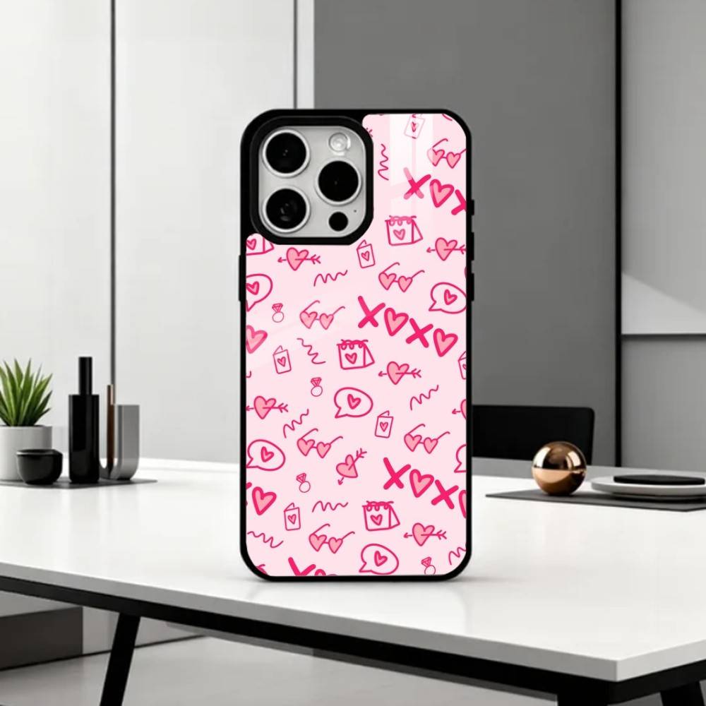 C-Cute P-Pink Love Heart   Phone Case For iPhone17,16,15,14,13,12,11 Plus,Pro Max Magnetic For Magsafe Wireless Charging