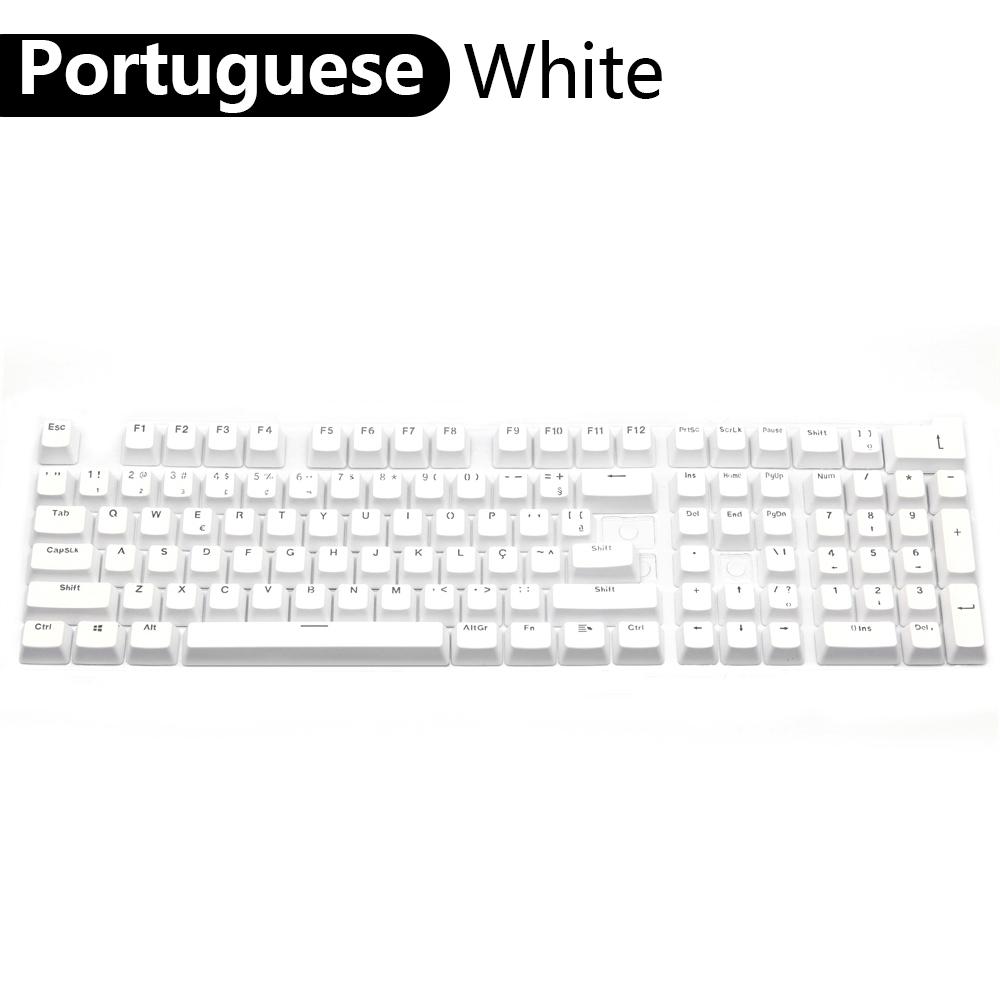 104 Pcs Universal Mechanical Keyboard Keycaps ABS OEM Height Backlit Portuguese Arabic Spanish French German For  Gaming Office