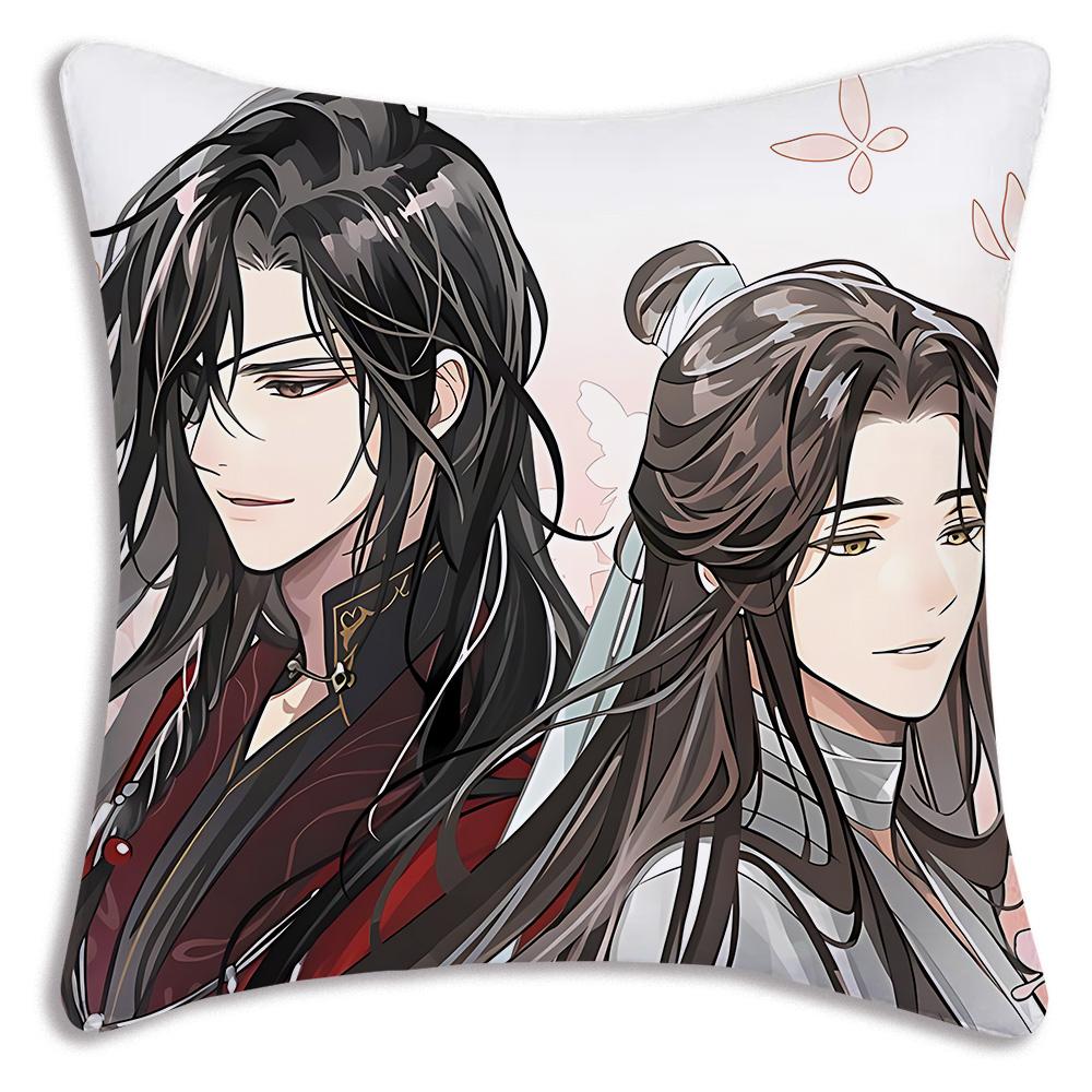 

H-Heavenly Officials BlessingS Pillow Covers Cartoon Sofa Decorative Home Double-sided Printing Short Plush Cute Cushion Cover 30cmx30cm