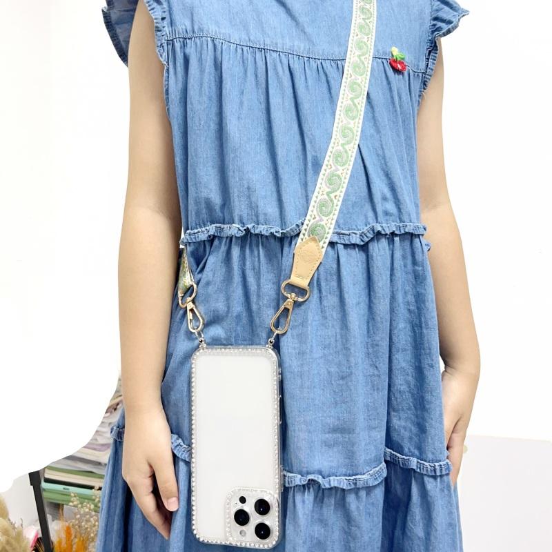 Spun Gold Retro Lanyard Case For Samsung Galaxy S25 Ultra S20 S21 S22 S23 FE S24 Plus A56 Crossbody Strap Diamond Clear Cover