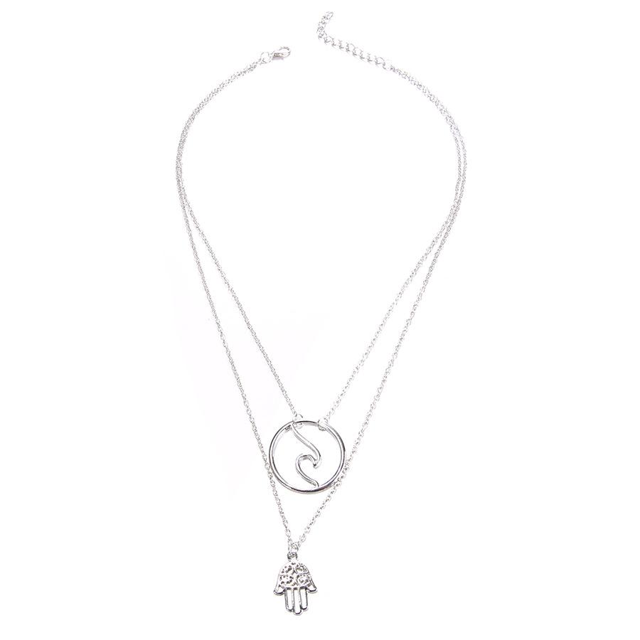 Popular, Fashionable Street Style, Palm Wave Multi-Layer Women'S Necklace