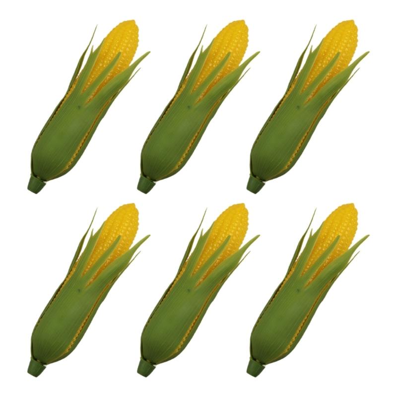 6Pcs Artificial Corn Realistic Fake Corn Simulation Corn Simulation Vegetable for Thanksgiving Decorations Photo Props