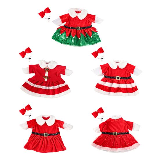 Christmas Goose Outfit Santa Claus Goose Costume Porch Goose Xmas Clothes for 23" Cement or Plastic Geese Lawn Garden Decor