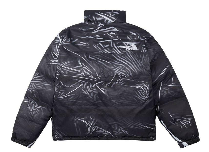 Supreme The North Face Trompe Loeil bedruckte Nuptse Jacke Schwarz