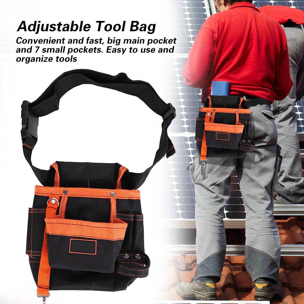 8 Pockets Belt Tool Bags Adjustable Portable Pouch Electrician Bag