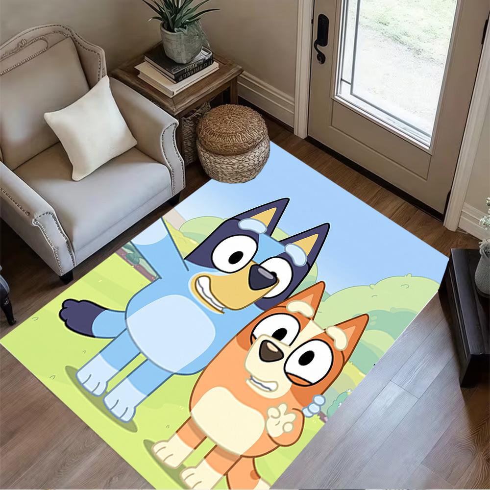 Bluey Bingo Adventure Floor Mat Suitable for Dormitory Decorate room Kitchen Game Room Antislip Carpet Anime Office Decor
