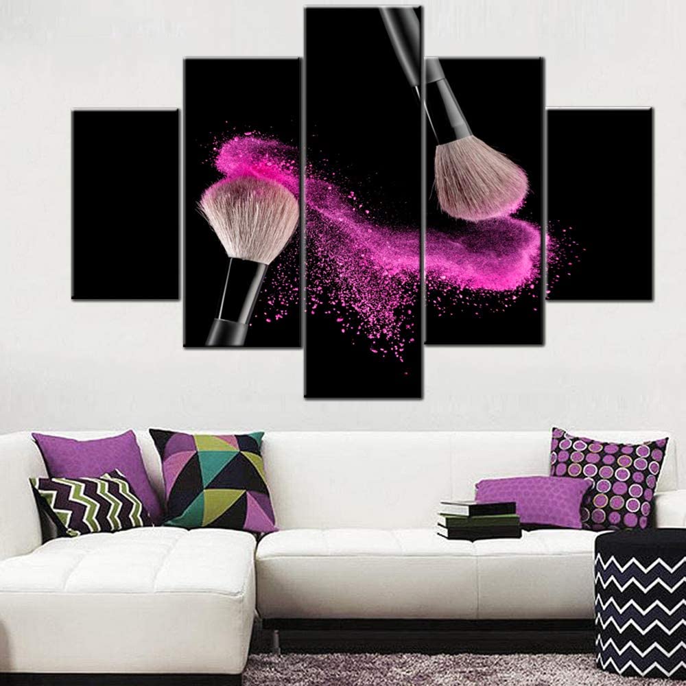 No Framed 5 Pieces Beauty Girl Nail Salon Hand Make Up Wall Art Canvas Posters Pictures Paintings Home Decor for Living Room