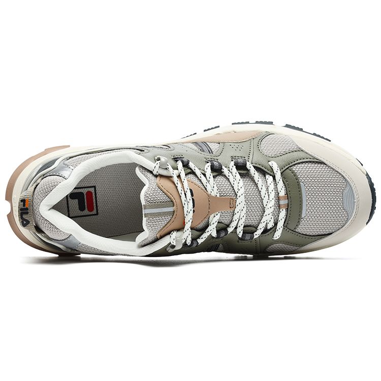 FILA Trek 1S Fabric Synthetic Leather Outdoor Trendy Retro Sports Low-Top Lifestyle Casual Shoes Men sneaker Silver Green F12M242119FSO