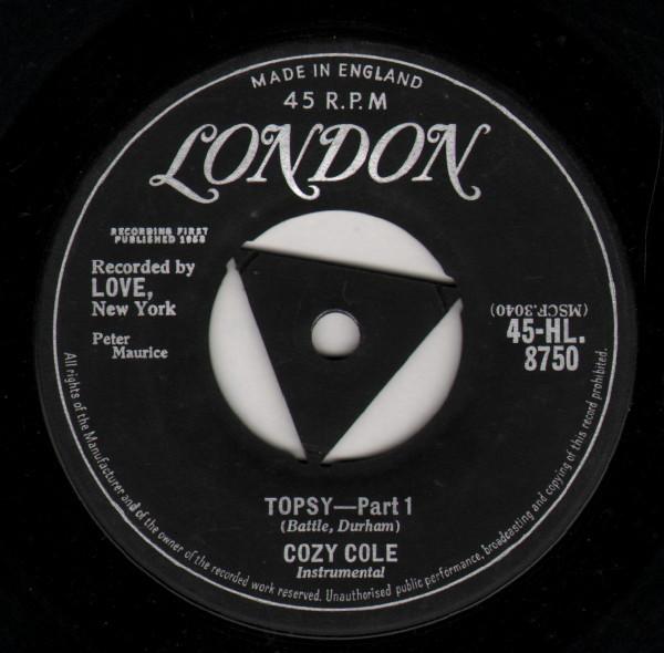 

7inch Record COZY COLE - Topsy 45HL8750 London Records 1958 UK Jazz Used