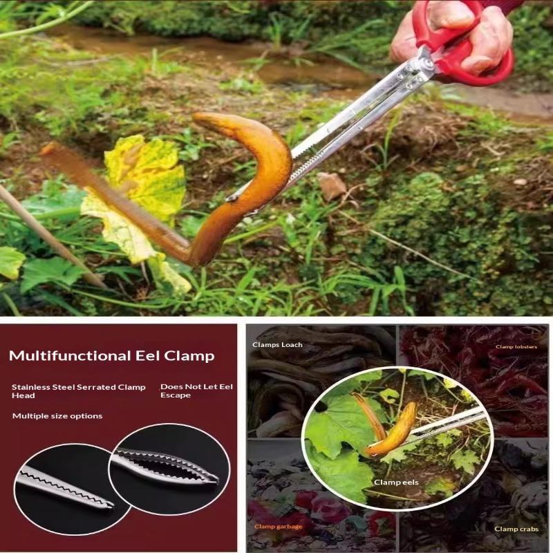 Durable Stainless Steel Crab Tongs Non Slip Serrated Edge Seafood Clip for Home Restaurant Lobster Eel Cracking Use