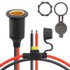 CERRXIAN /24V Fikseeritud keermega sigaretisüütaja pesa pikenduskaabel, 20A 13AWG Veekindel sigaretisüütaja emaspesa asenduskaabel (0,3 miljonit)