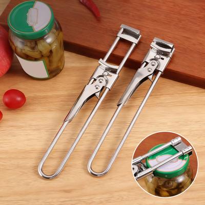 2 Pcs Adjustable Jar Lid Opener Stainless Steel Can Opener Multifunctional Bottle Jar Lid Gripper for Arthritis Weak Hands Manual Kitchen Accessories