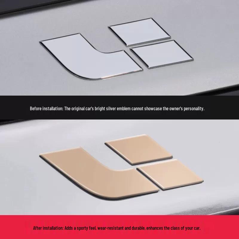 Premium Dunkelgold Auto Logo Abdeckung Aufkleber - Ideal für L6, L7, L8, L9 Modelle: Exklusives Flaggschiff-Upgrade in Dekor und Accessoires