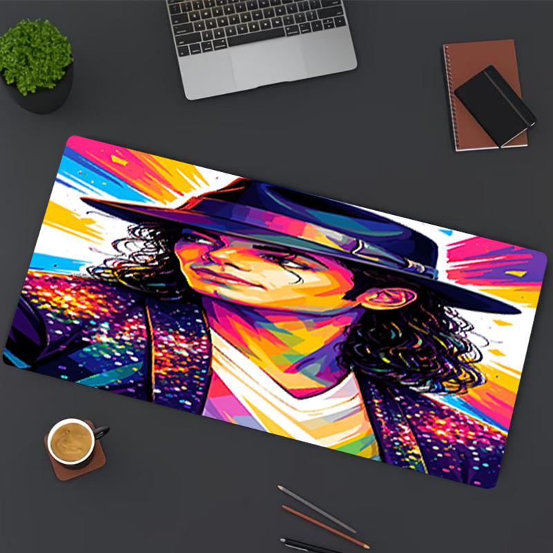 Tappetino per Mouse con Stampa di Michael Jackson, per Tastiera, Pad per Laptop PC per Ufficio, Casa, Decorazione Scrivania, Regalo di Compleanno Perfetto per Giocatori