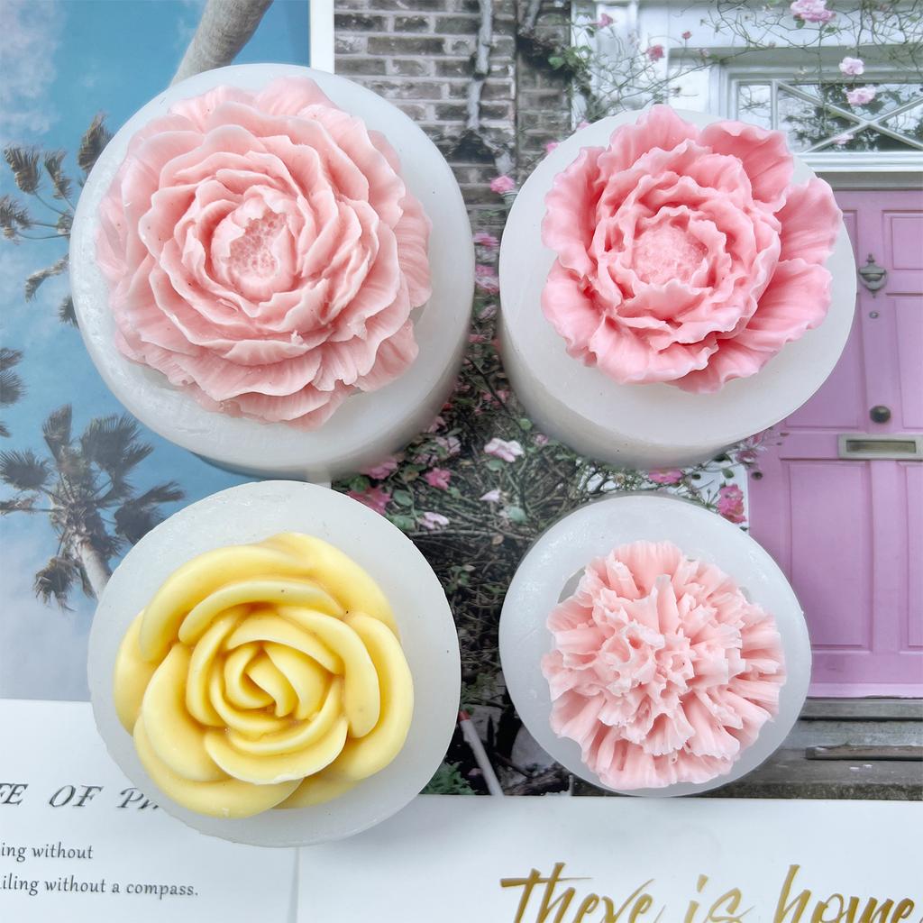 Silikonová forma na květinové svíčky pro ruční dekorace na pracovní plochu Sádrová epoxidová pryskyřice Forma na aroma svíčky pro domácí dekorace