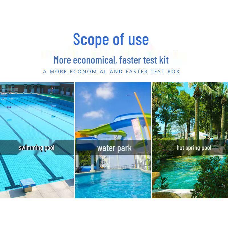 Swimming Pool Water Quality Test Kit: OTO for Residual Chlorine, Acidity, and PH Value Testing.