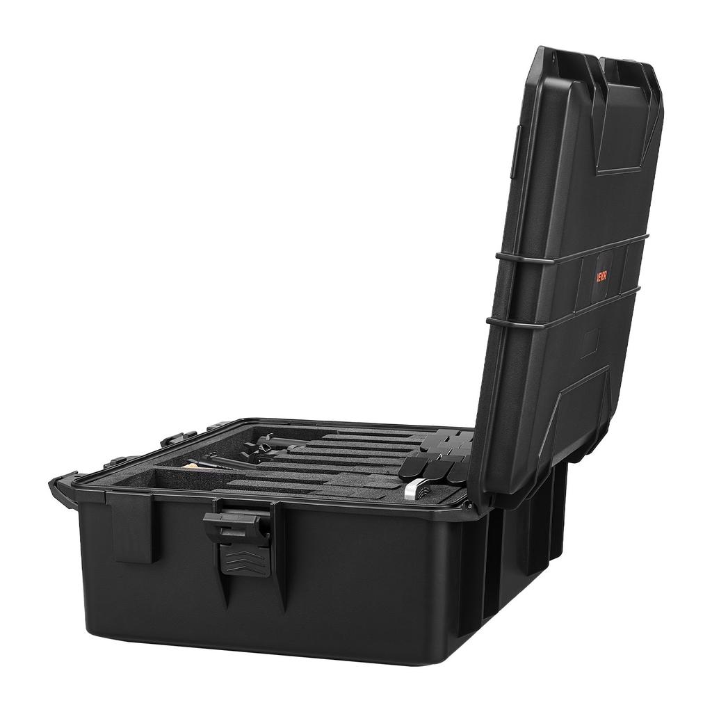 VEVOR Hard Pistol Case, Heavy Duty Hard Gun Case with XPE Foam Lining, Waterproof Pistol Storage Box with Customizable Interior & Handle for Gun