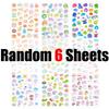 3/6Sheet Assorted Patterns Floating Sticker Muti-color Decoration for Journal Planner Phone Laptop Case Party Favor Souvenir ZYF