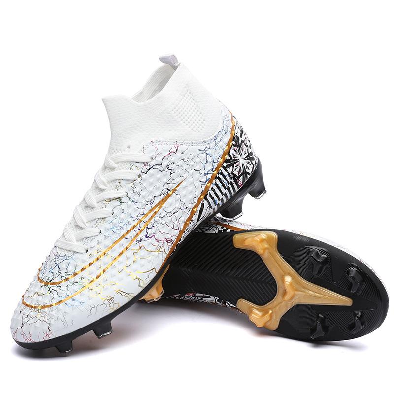 Football Shoes Men's Long Nails Fg High-top Fly-woven Women's Broken Nails Tf Youth Student Sports Shoes Training Shoes