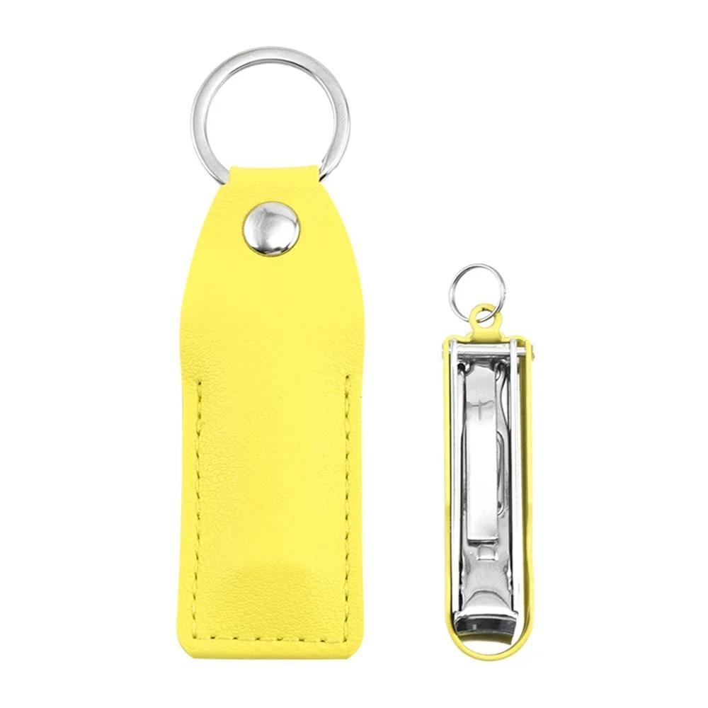 Tagliaunghie Pieghevole Portatile Tagliaunghie Lima per Unghie Taglierina Trimmer Pieghevole per Unghie dei Dita Tagliaunghie con Portachiavi Custodia in Pelle Strumenti per Unghie