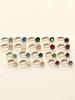 Minimalpiercing 14K Daily Colorful Cubic One-Touch Ring Earrings