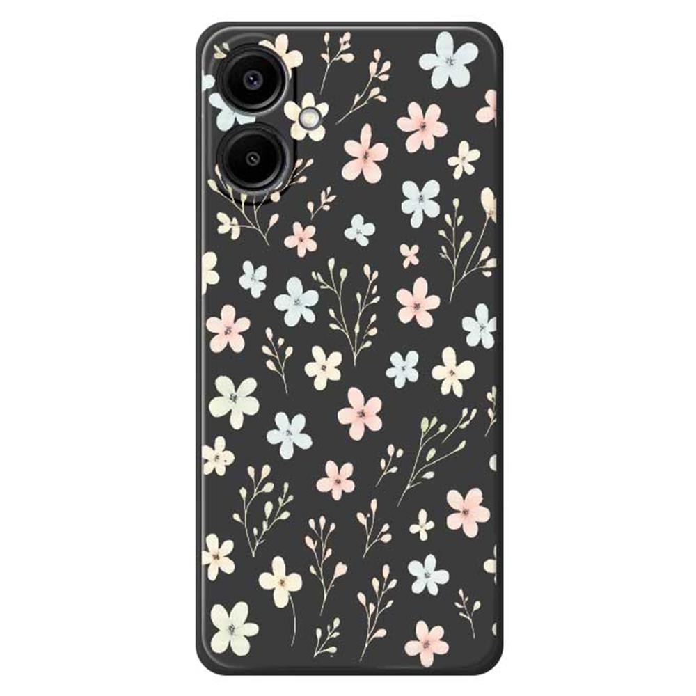 For Samsung Galaxy A07 4G Case Small Flower Branches Pattern Printing Straight Edge TPU Phone Back Cover