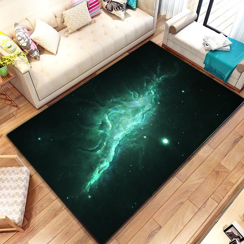 Cosmic Nebula Pattern Carpet Soft Play Mat for Bedroom Livingroom Decor Crawl Mat Christmas Gift Rug Non Slip